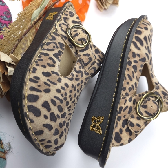 Alegria Leopard Print Women Clog Mule Nursing Shoes Sz 36 - Picture 5 of 10